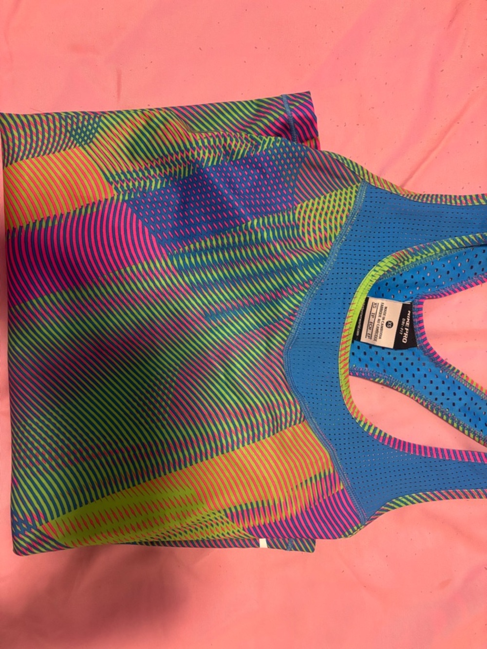 Nike Pro Blue Neon-Accent Performance Racerback Tank